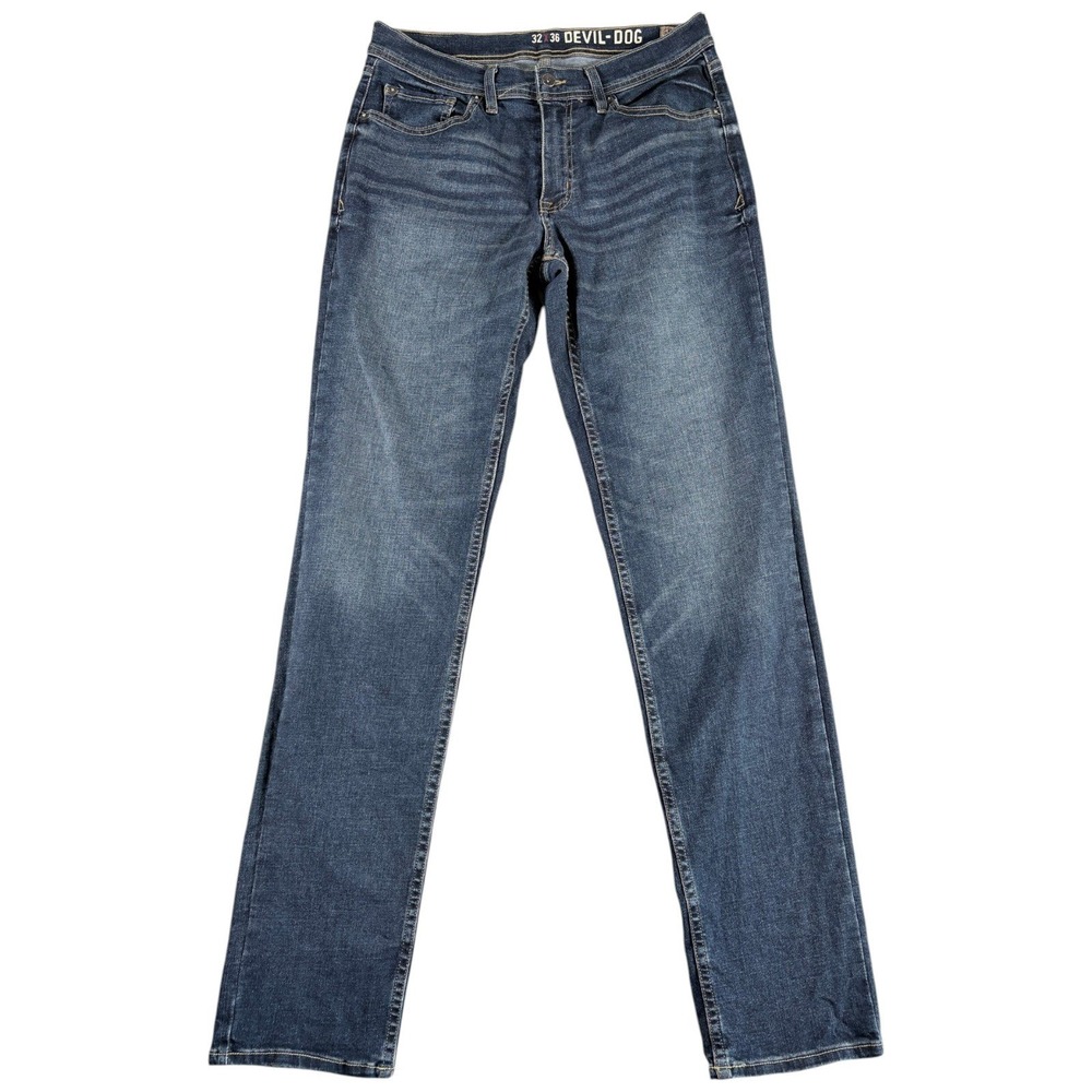 Devil-Dog Athletic Fit Jeans Mens 32x36 Blue Denim Workwear Heritage Tapered